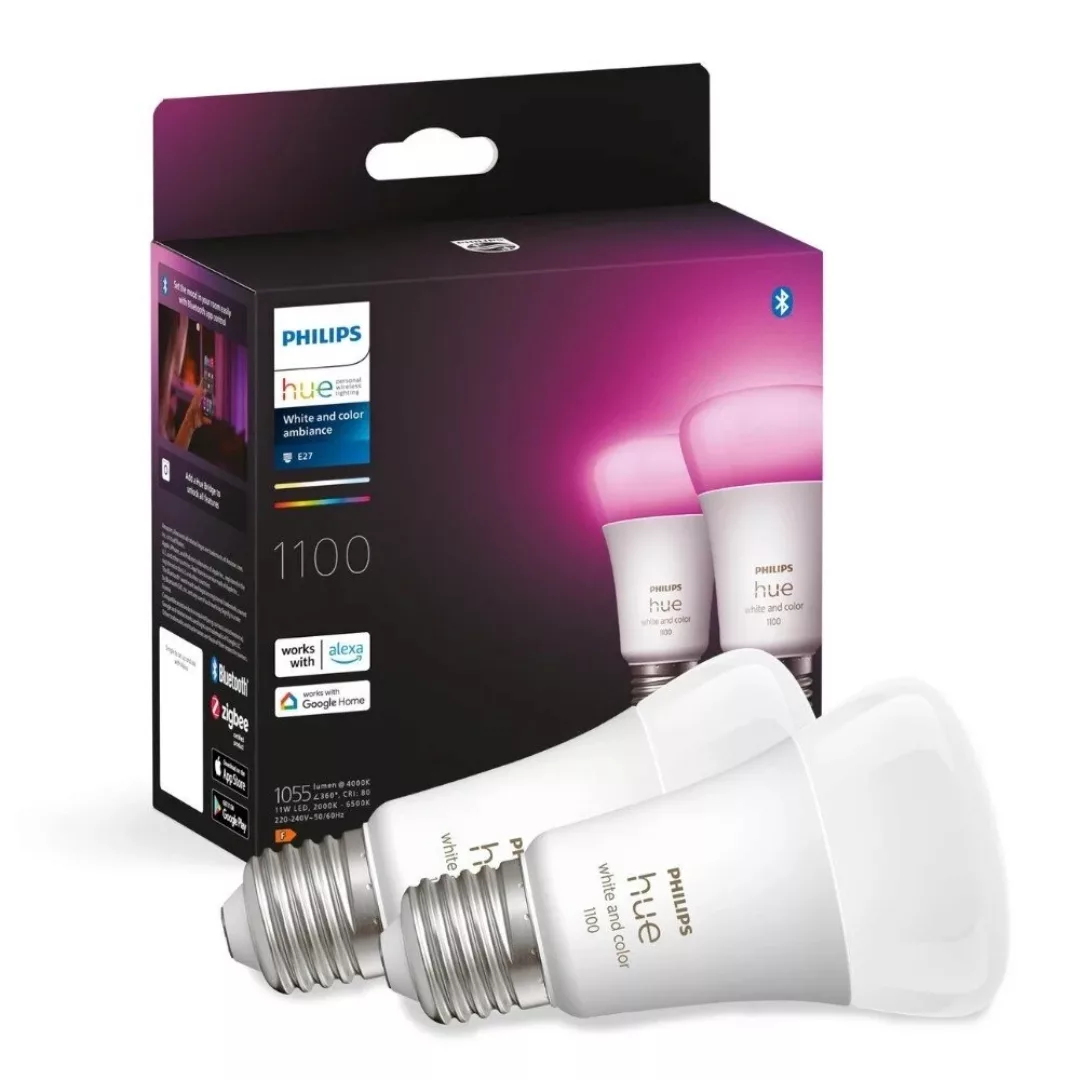 Philips Hue White&Color Ambiance E27 11W 1055lm 2er günstig online kaufen