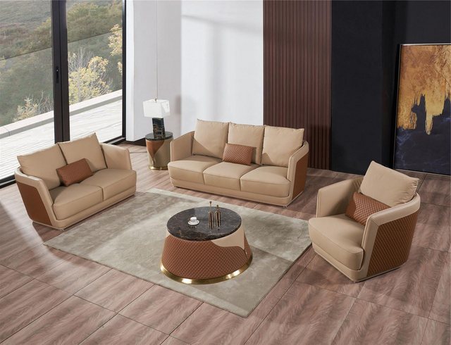 Xlmoebel Sofa 3-Sitzer und 2-Sitzer Ledercouch Set mit modernem Design für günstig online kaufen