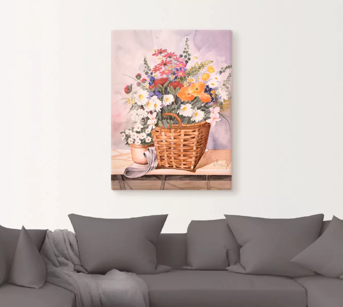 Artland Wandbild "Stillleben mit Kürbissen", Blumen, (1 St.), als Leinwandb günstig online kaufen