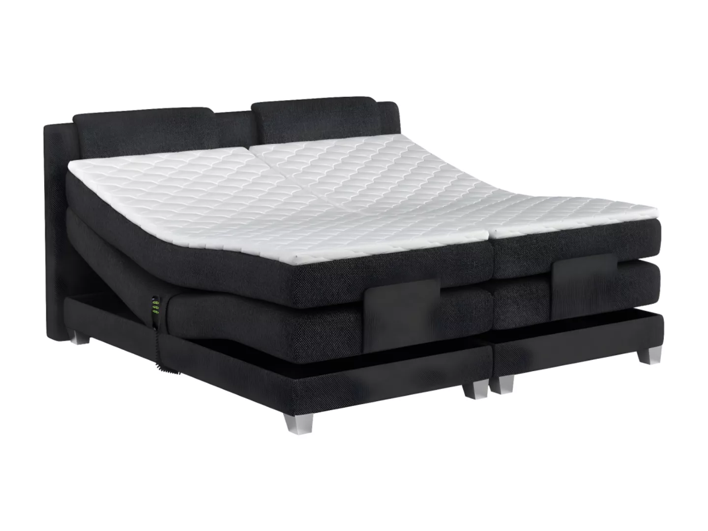 Boxspringbett mit Bettkopfteil + elektrischem Untergestell mit Relaxfunktio günstig online kaufen