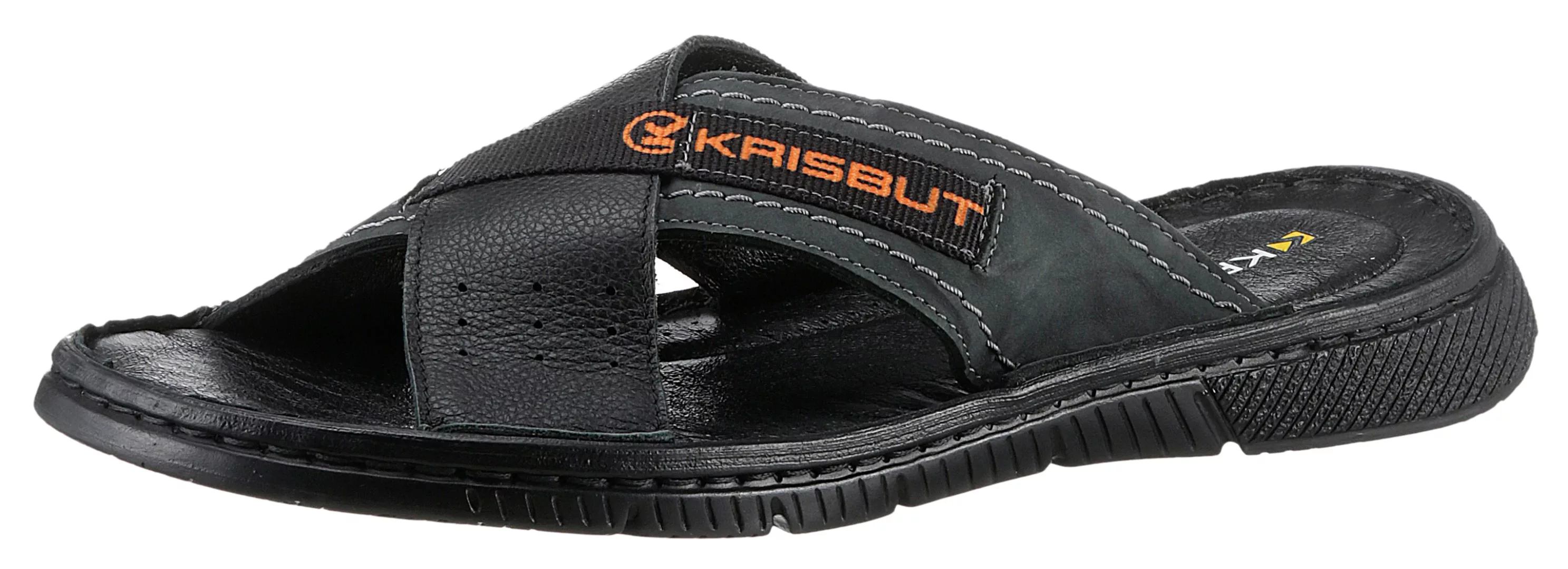 KRISBUT Pantolette, Sommerschuh, Schlappen, Poolslides, mit farbigem Logosc günstig online kaufen