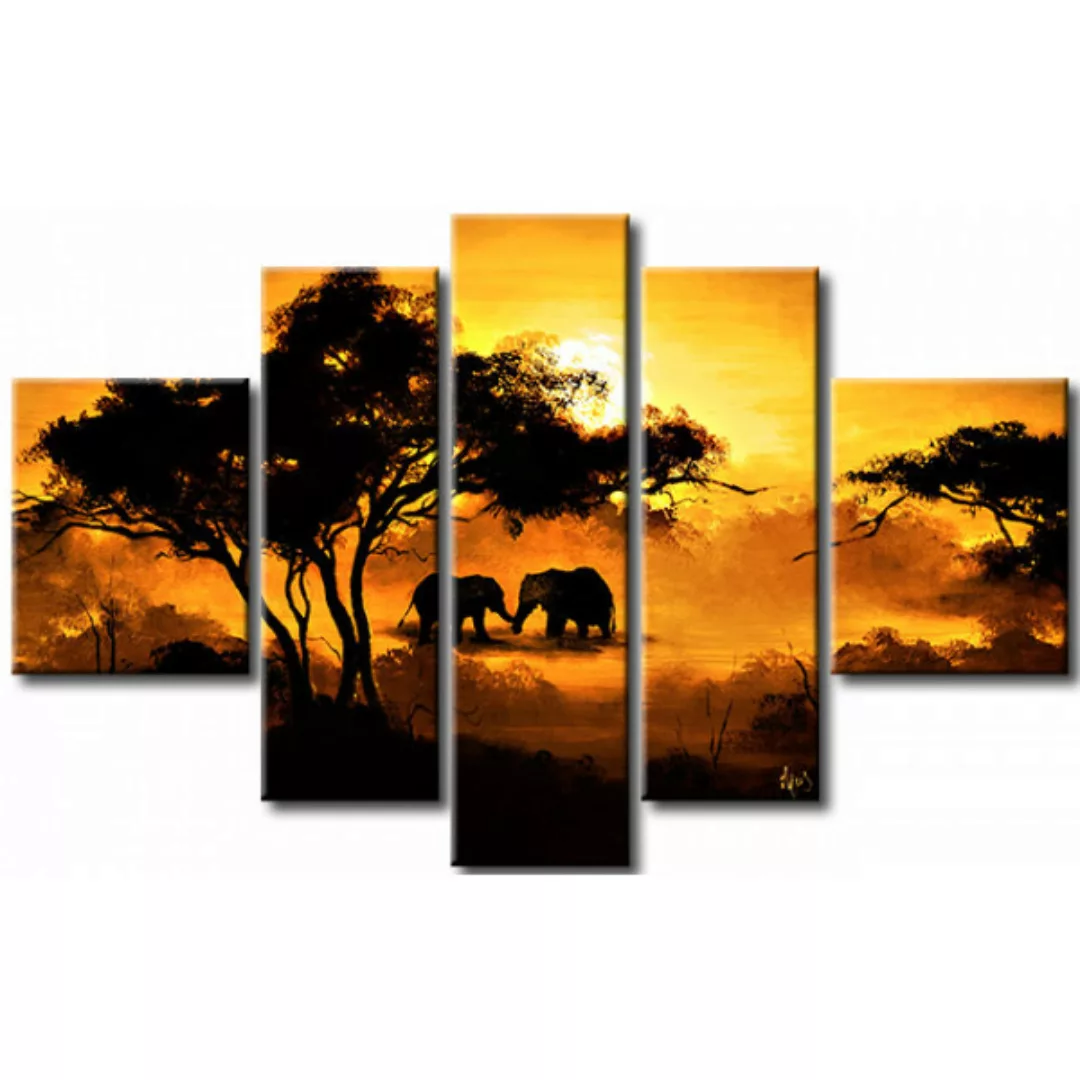 Leinwandbild Verliebte Elefanten  XXL günstig online kaufen