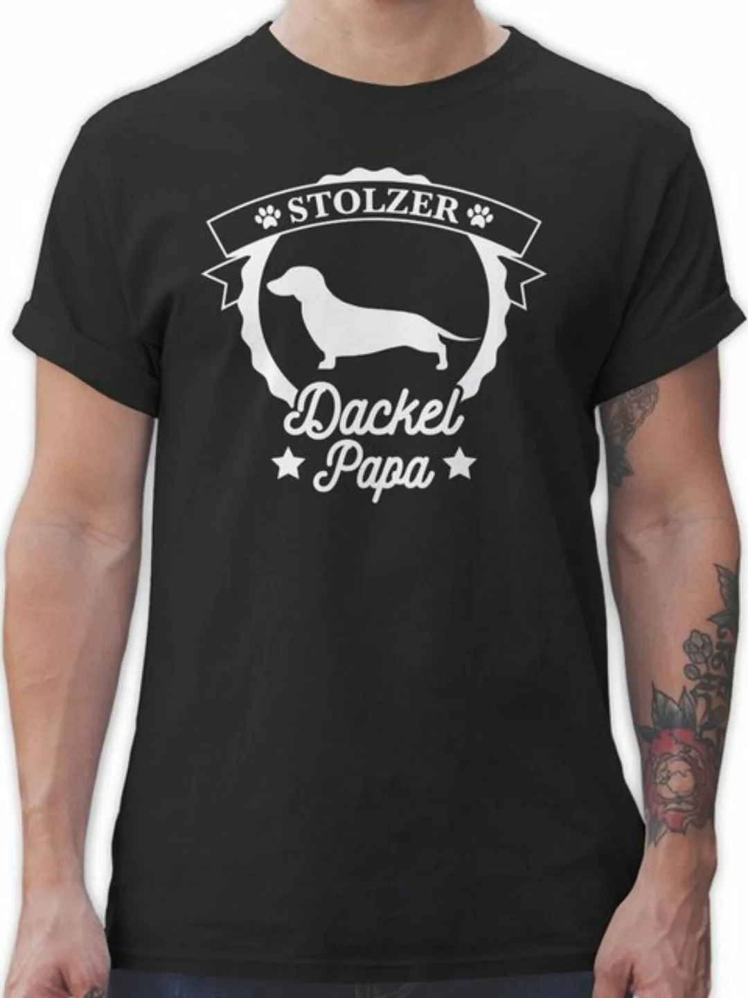 Shirtracer T-Shirt Stolzer Dackel Papa Geschenk für Hundebesitzer günstig online kaufen