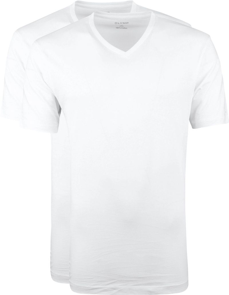 OLYMP T-Shirt/ Unterziehshirt Regular Fit V-Hals 2er Pack - Größe L günstig online kaufen