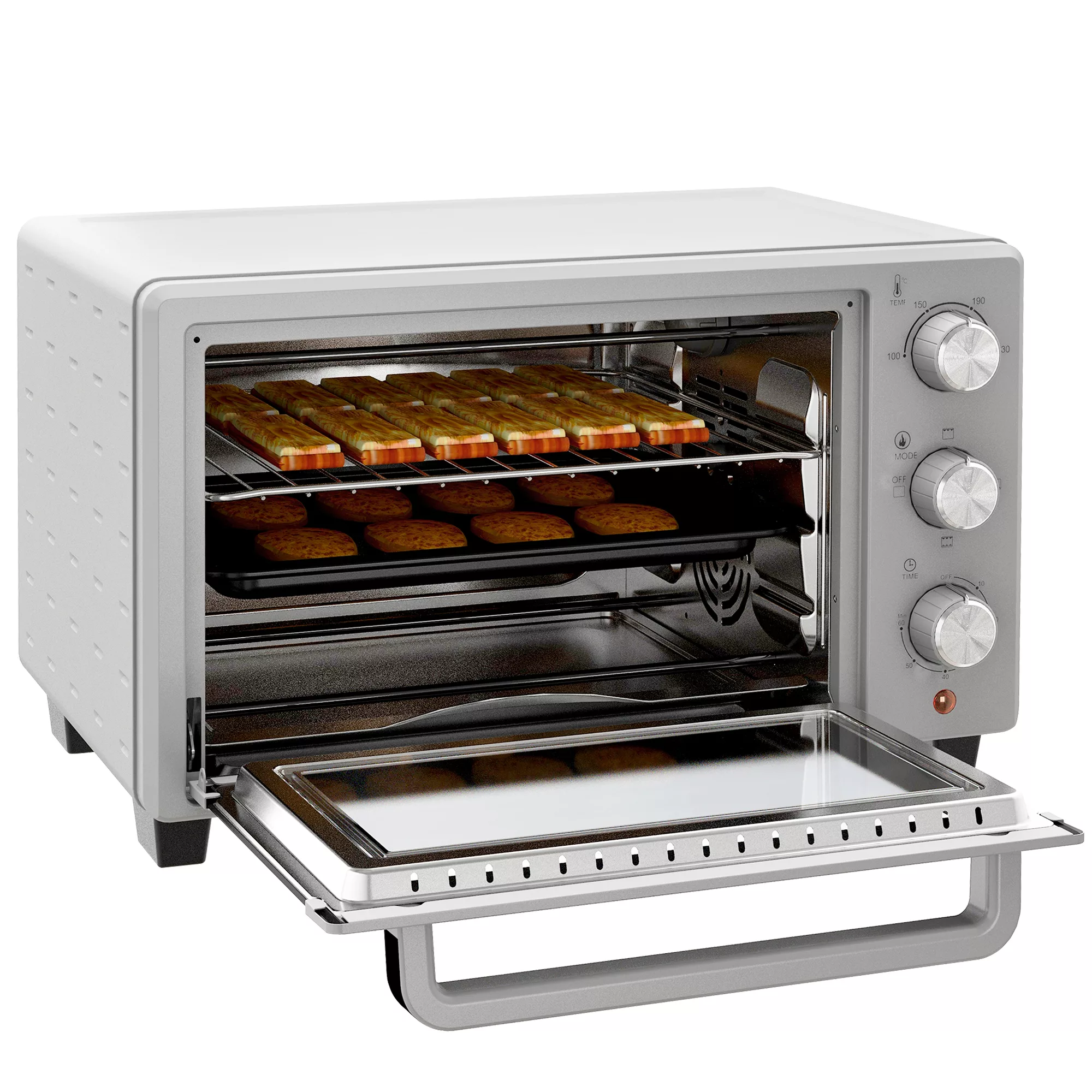 HOMCOM kleine Backofen 21L, 100°C-230°C, 1 Std. Timer, mit 3 Kochmodi, Drah günstig online kaufen