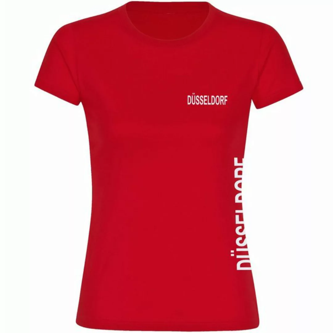 multifanshop T-Shirt Damen Düsseldorf - Brust & Seite - Frauen günstig online kaufen