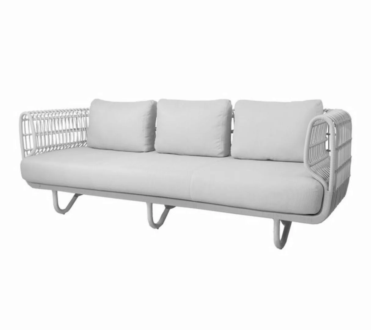 Cane - Line Loungesofa CANE-LINE Nest 3-Sitzer Sofa OUTDOOR White, Cane-lin günstig online kaufen