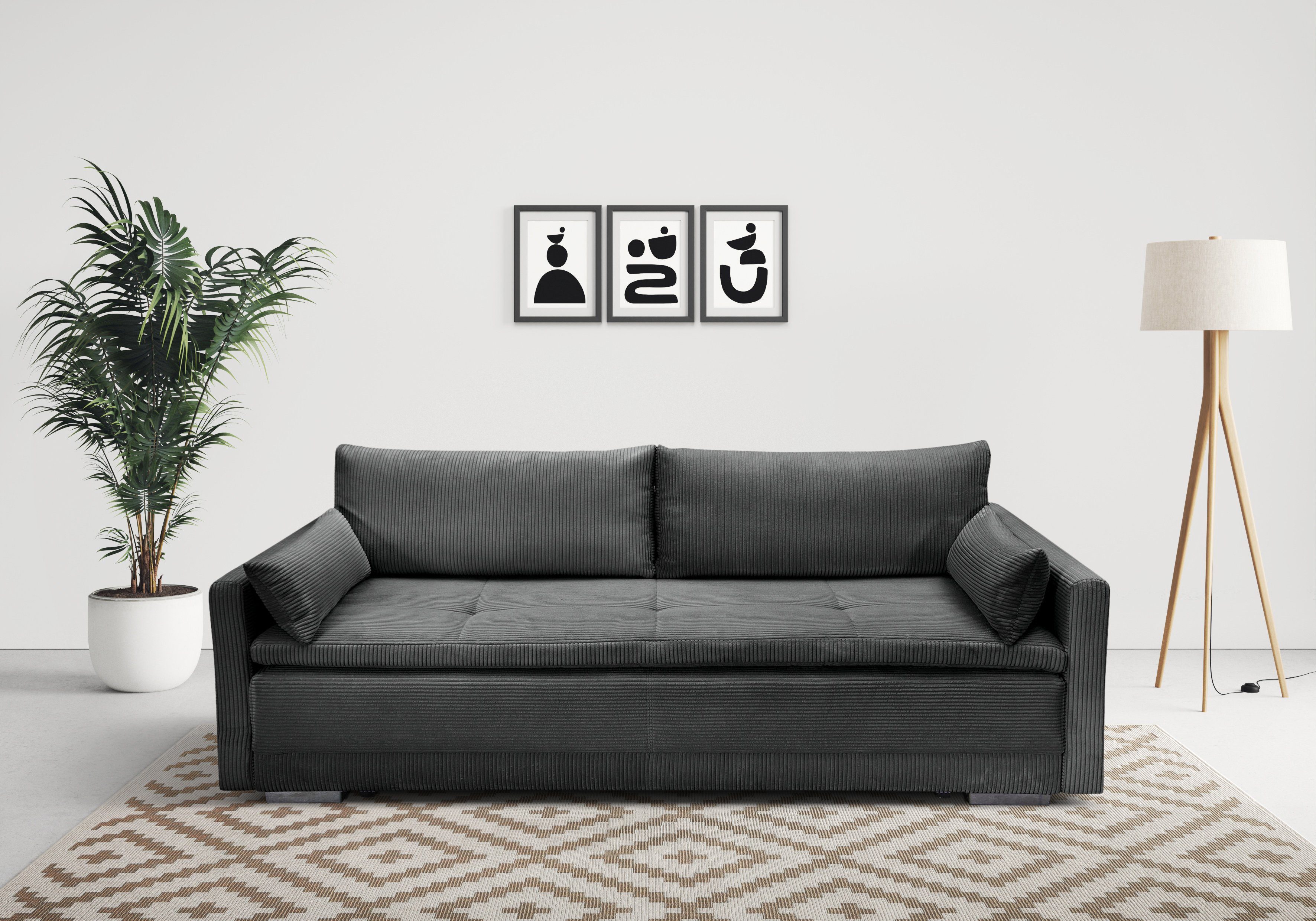 INOSIGN Schlafsofa "Andrea", mit Boxspringaufbau, Bettfunktion & Bettkasten günstig online kaufen