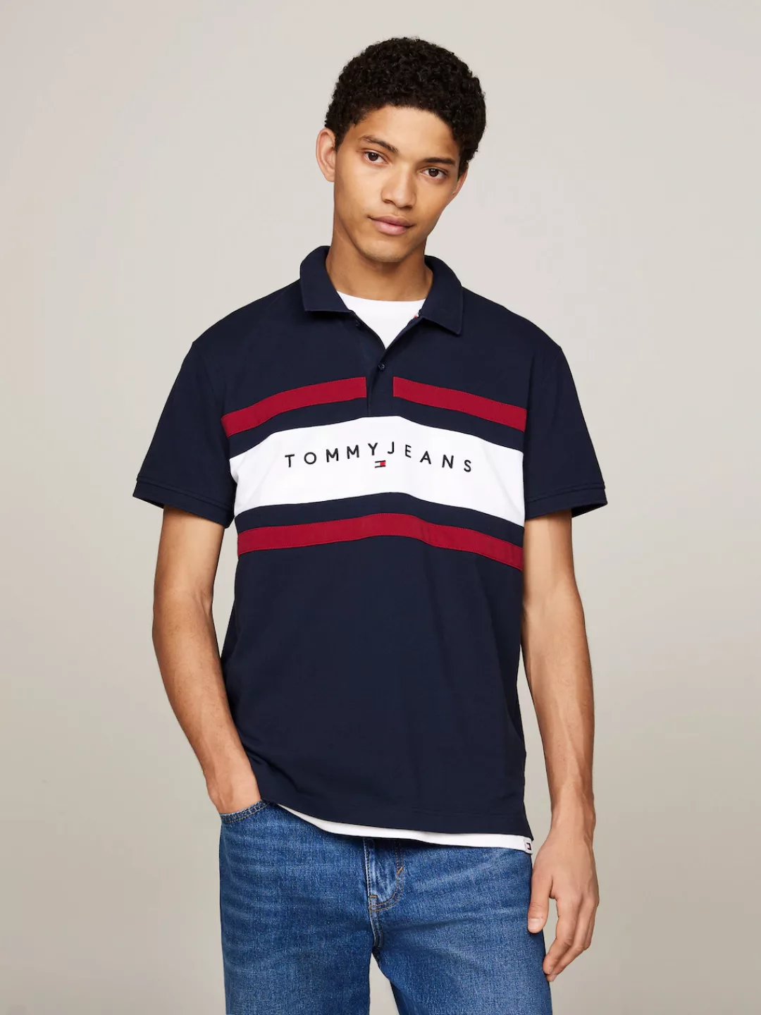 Tommy Jeans Poloshirt "TJM COLORBLOCK LINEAR POLO", mit Logoschriftzug günstig online kaufen