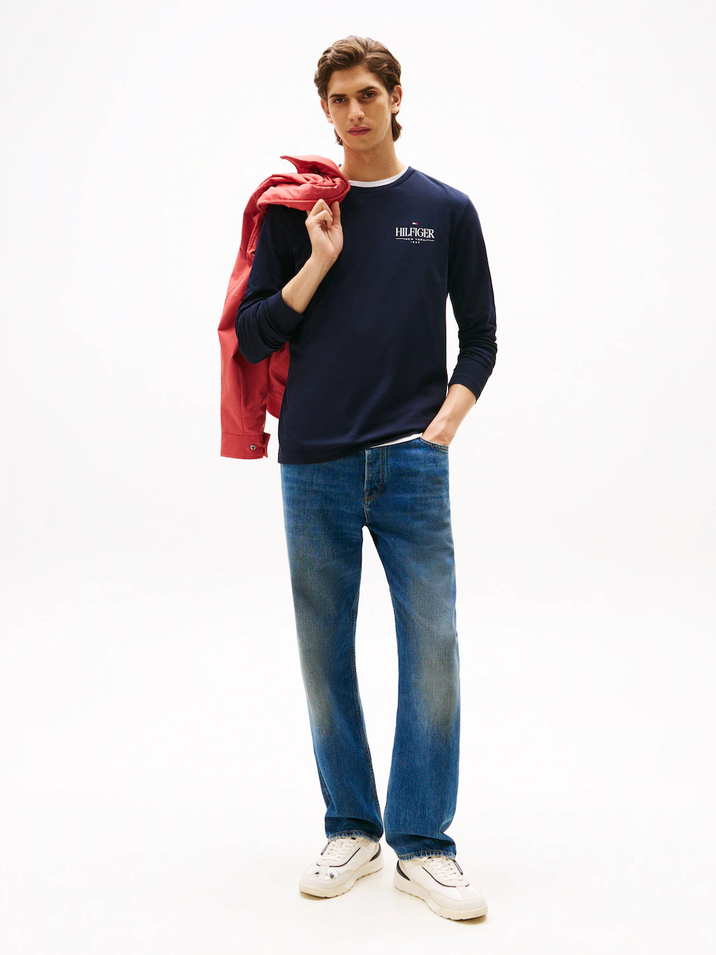 Tommy Hilfiger Longsleeve "HILFIGER STACK LS TEE", Kontrastfarbener Print a günstig online kaufen