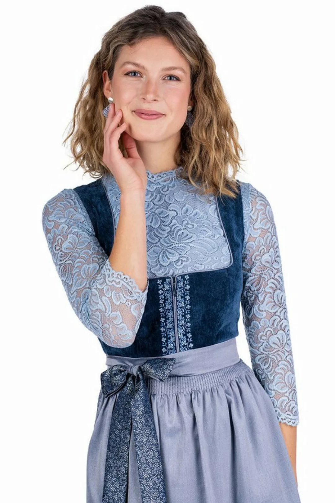 Spieth & Wensky Dirndl Cord Dirndl 2tlg. - DEMO - dunkelblau/silber günstig online kaufen