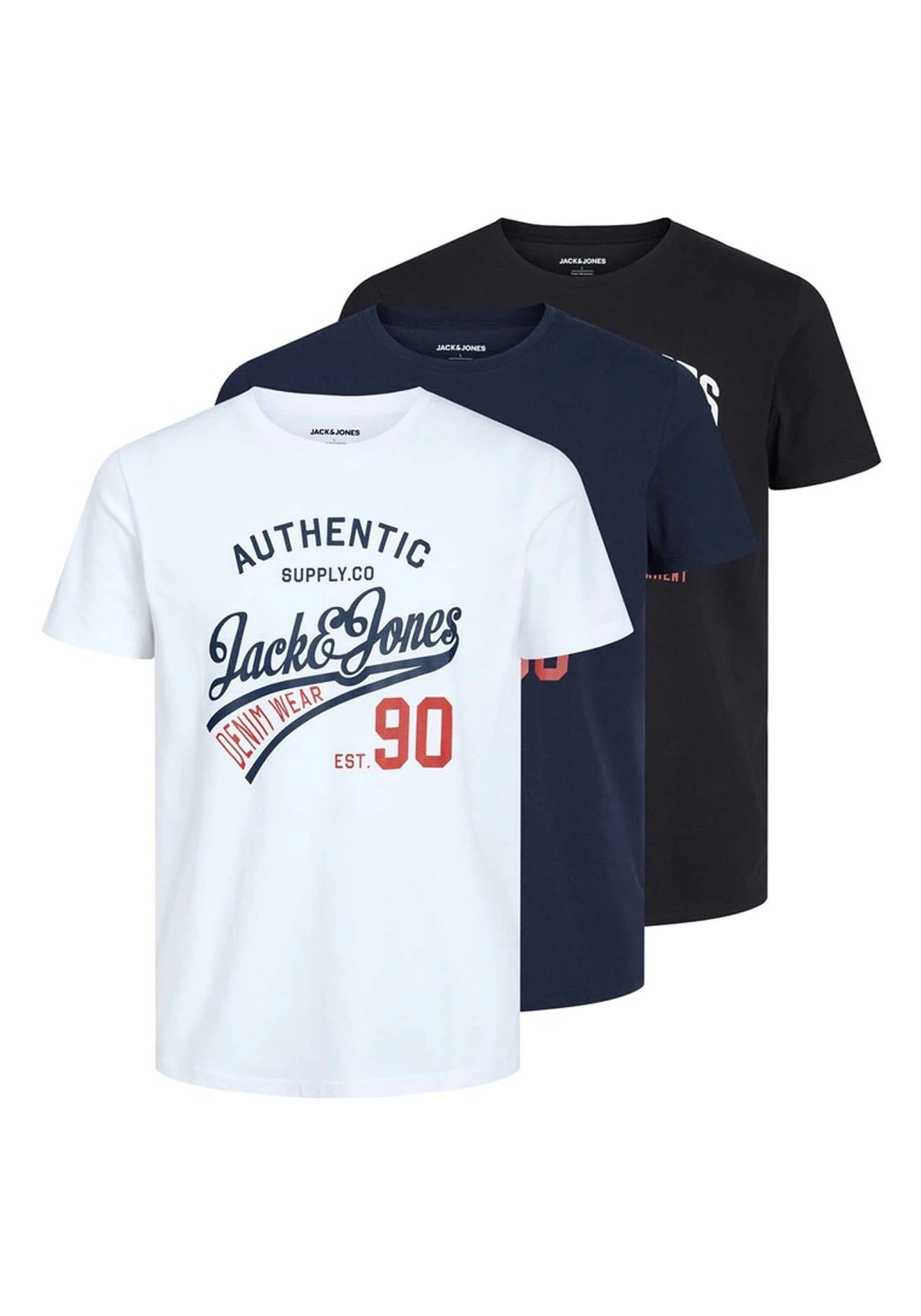 Jack & Jones Herren Rundhals T-Shirt JJETHAN 3er PACK - Regular Fit günstig online kaufen