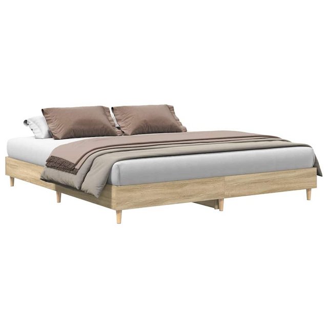 vidaXL Bett Bettgestell ohne Matratze Sonoma-Eiche 160x200 cm Holzwerkstoff günstig online kaufen