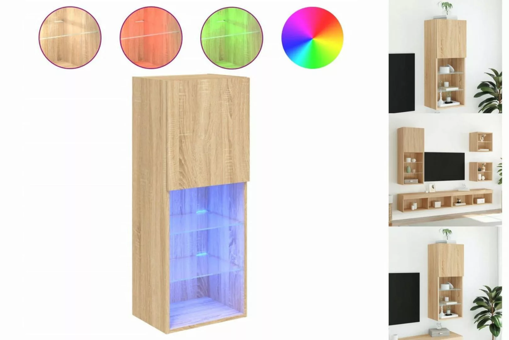 vidaXL TV-Schrank TV-Schrank mit LED-Leuchten Sonoma-Eiche 40,5x30x102 cm günstig online kaufen