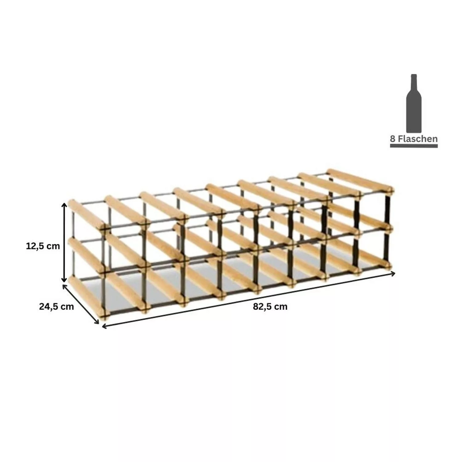 PROREGAL Modulares Weinregal Vinotega Mod Metal HxBxT 12,5 x 82,5 x 24,5 cm günstig online kaufen