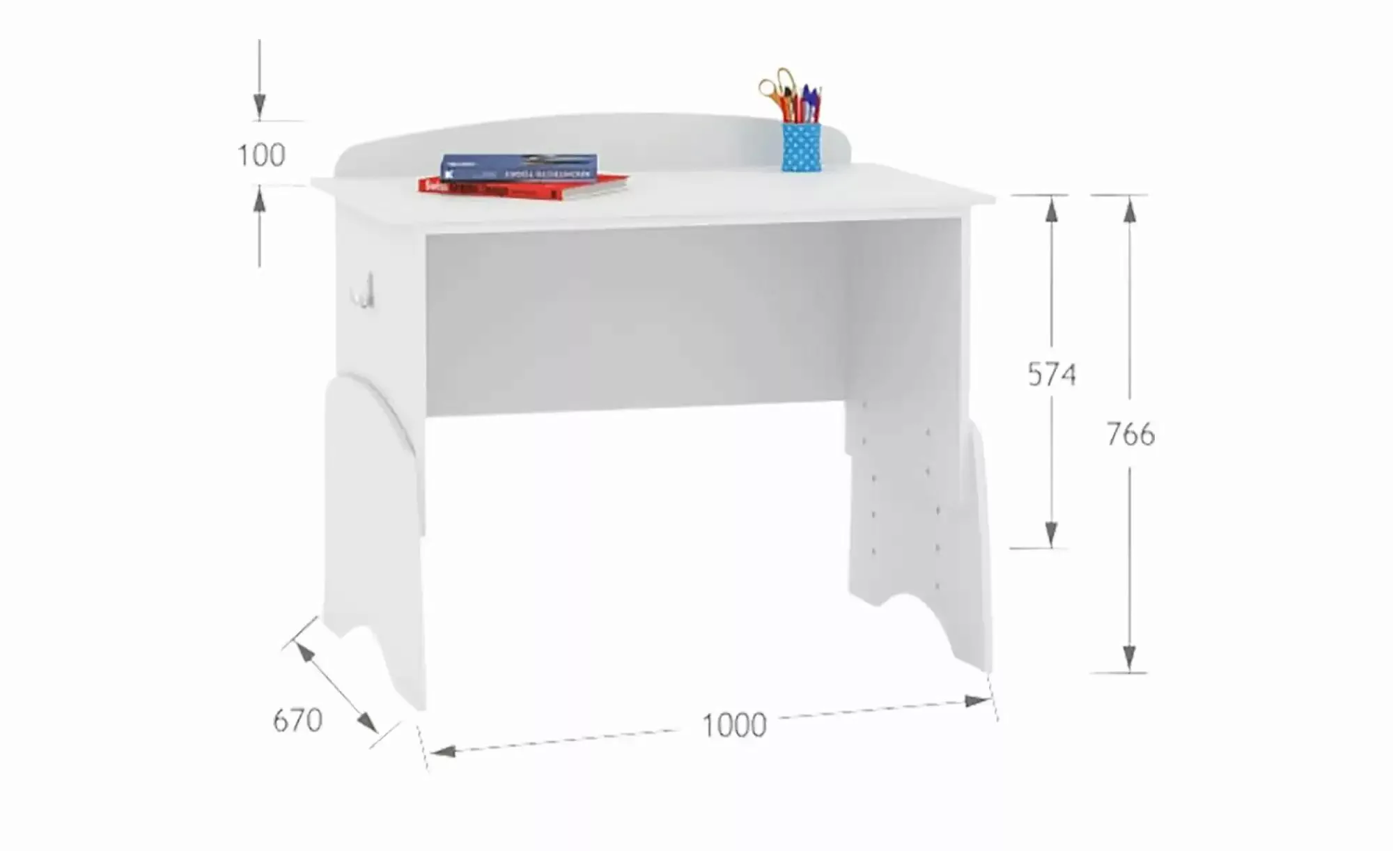 Schreibtisch  Nordic White ¦ weiß ¦ Maße (cm): B: 100 H: 76,6 T: 57,4 Kinde günstig online kaufen