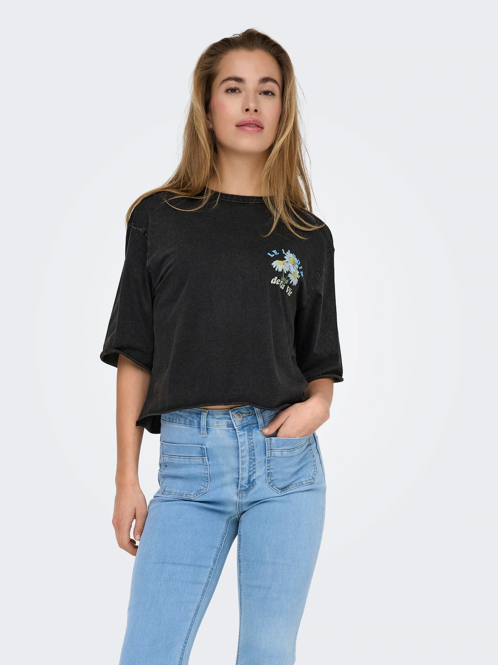 ONLY Kurzarmshirt "ONLLUCY LIFE S/S FLOWERS TOP BOX JRS" günstig online kaufen
