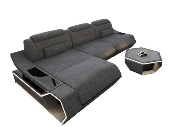 Sofa Dreams Ecksofa Polster Ecksofa Toscano L Form, LED Beleuchtung günstig online kaufen