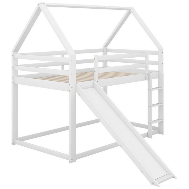 HAUSS SPLOE Etagenbett 90x200cm Einzelbett Kinderbett Hausbett mit Rutsche günstig online kaufen