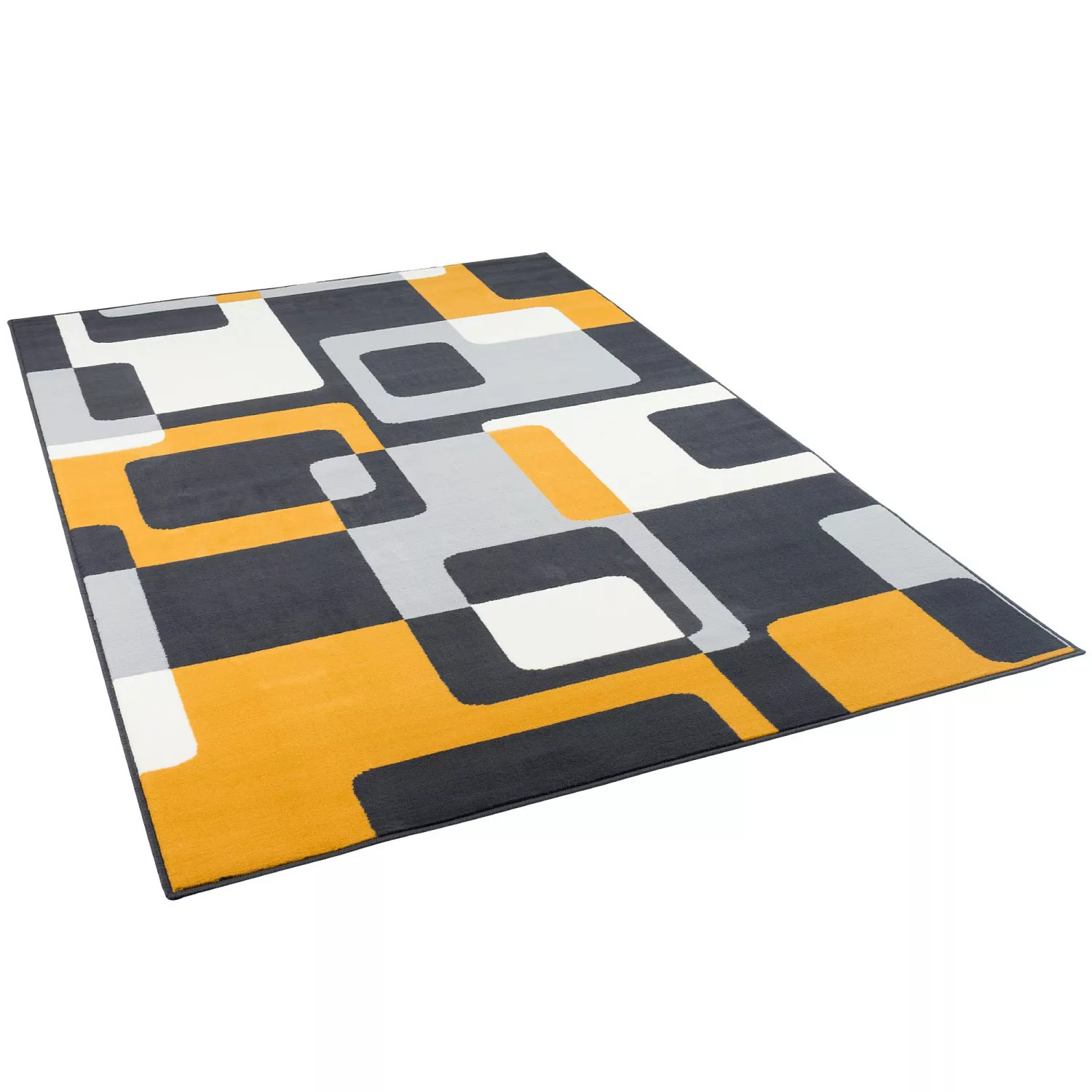 Pergamon Teppich Modern Trendline Retro Anthrazit Curry 120x170cm günstig online kaufen