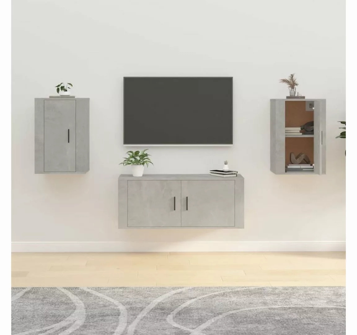 furnicato TV-Schrank TV-Wandschränke 2 Stk. Betongrau 40x34,5x60 cm günstig online kaufen