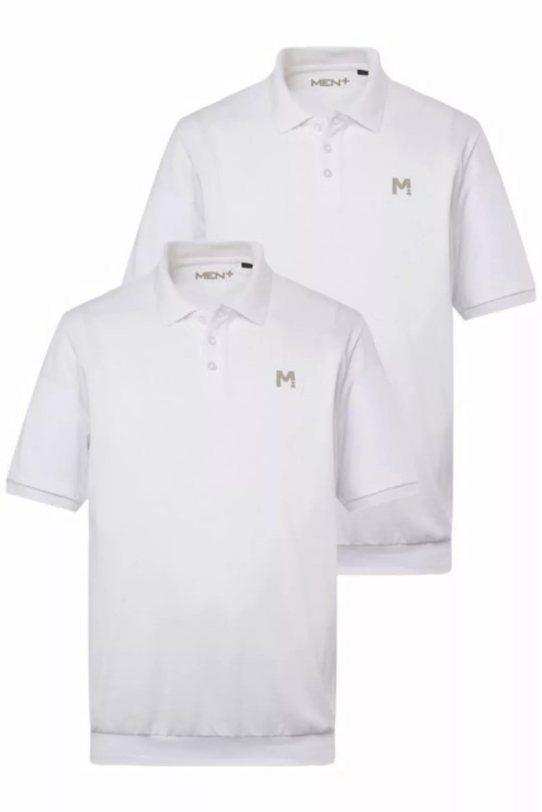 Men Plus Poloshirt Men+ Poloshirts 2er-Pack Bauchfit Basic Piqué günstig online kaufen