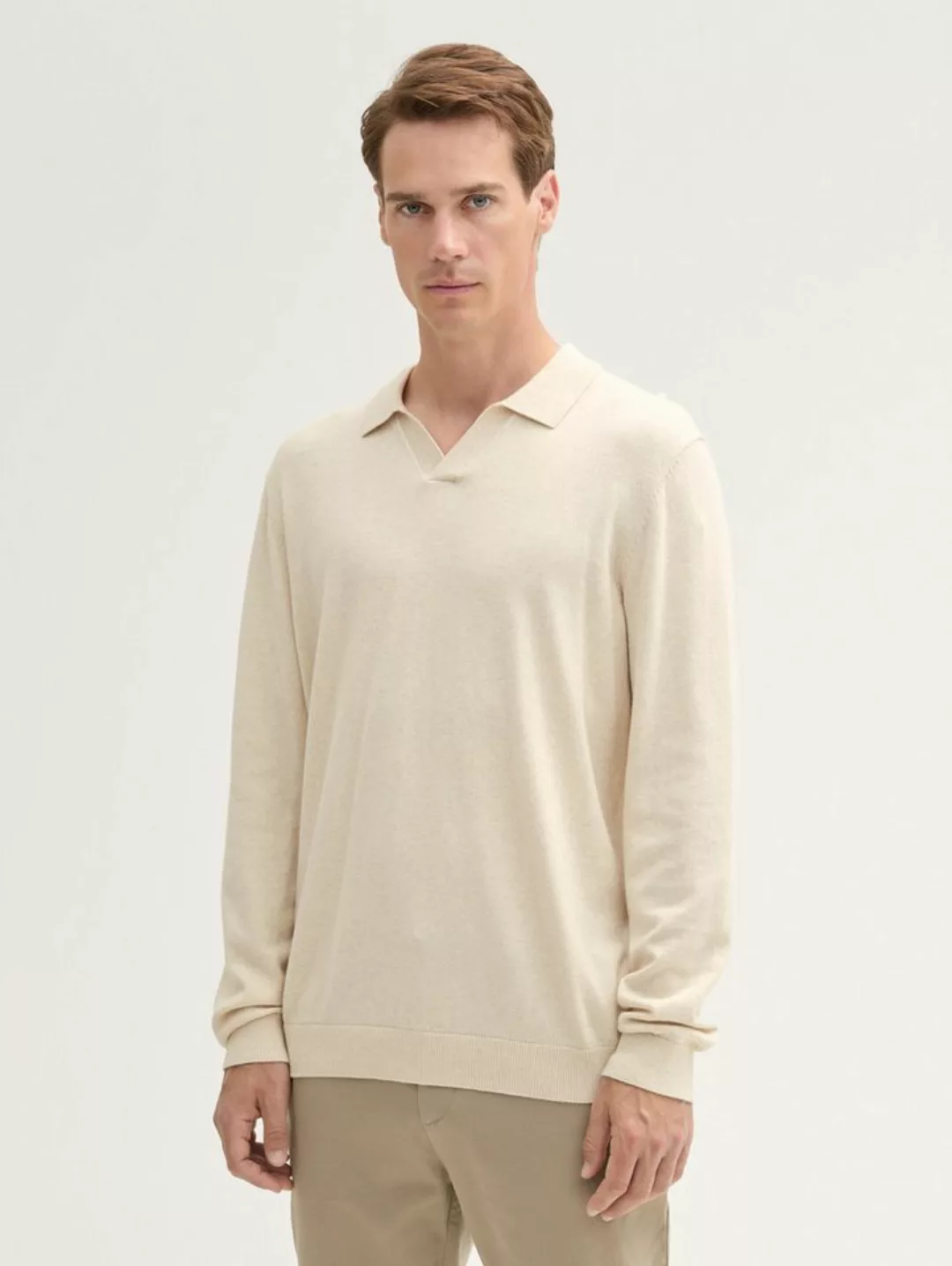 TOM TAILOR Strickpullover Strick Polo mit recyceltem Cashmere günstig online kaufen