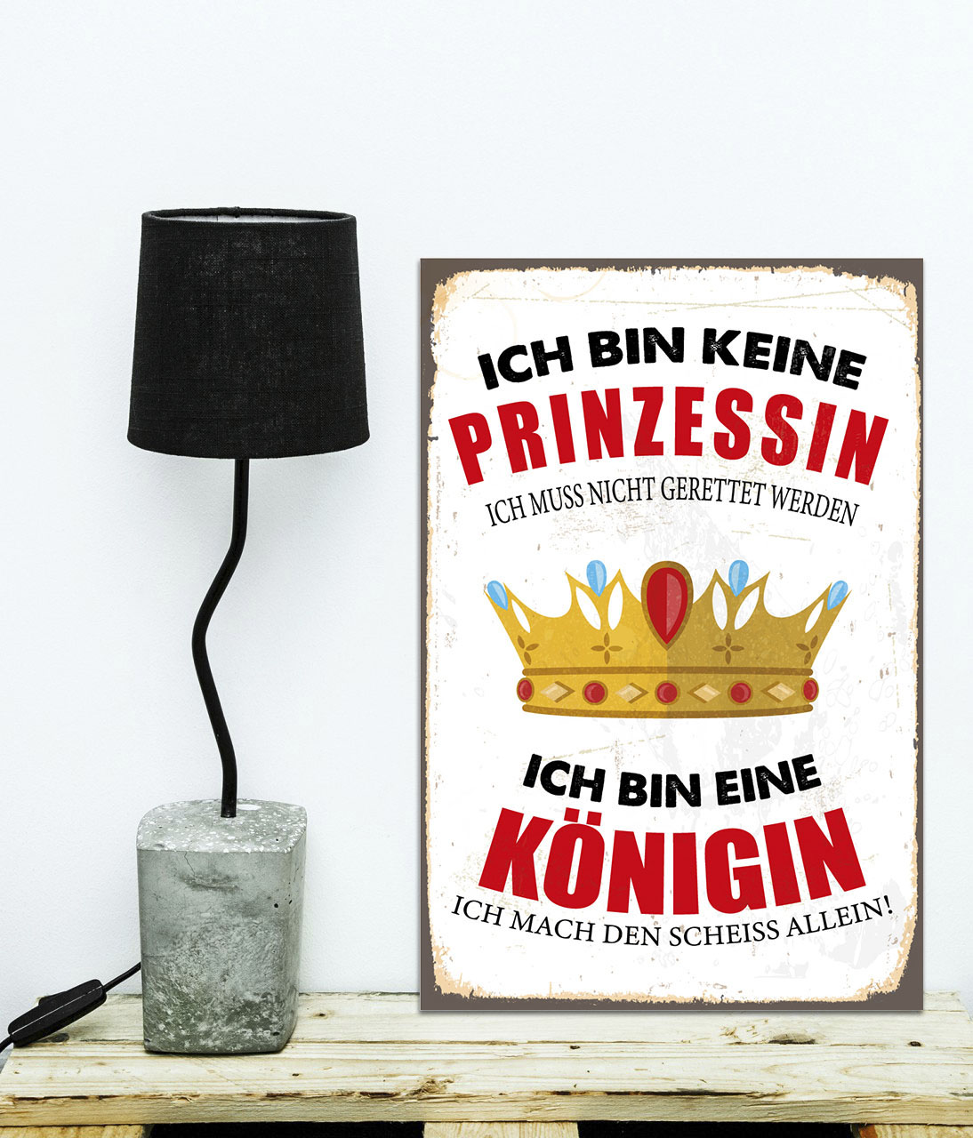 queence Metallbild "Königin", Schriftzüge, (1 St.), Stahlschilder günstig online kaufen