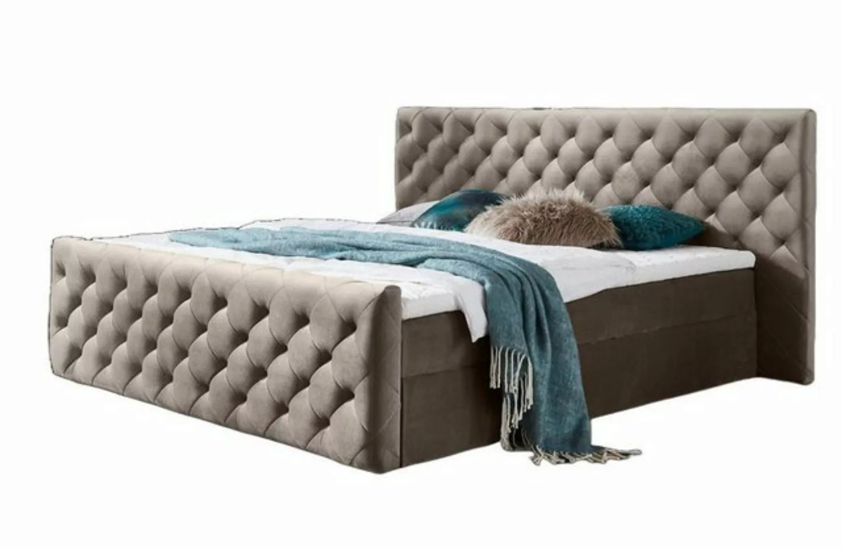 JVmoebel Bett Chesterfield Samt Betten Doppelbett 160x200 Design Betten Ein günstig online kaufen