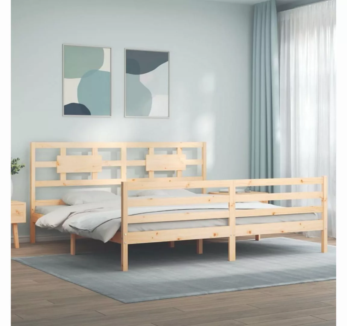 furnicato Bett Massivholzbett mit Kopfteil 200x200 cm günstig online kaufen