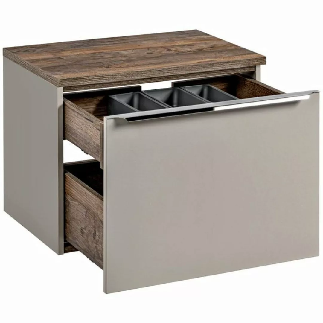 Lomadox Waschbeckenschrank PUEBLA-56-TAUPE Waschtischunterschrank 60cm in t günstig online kaufen