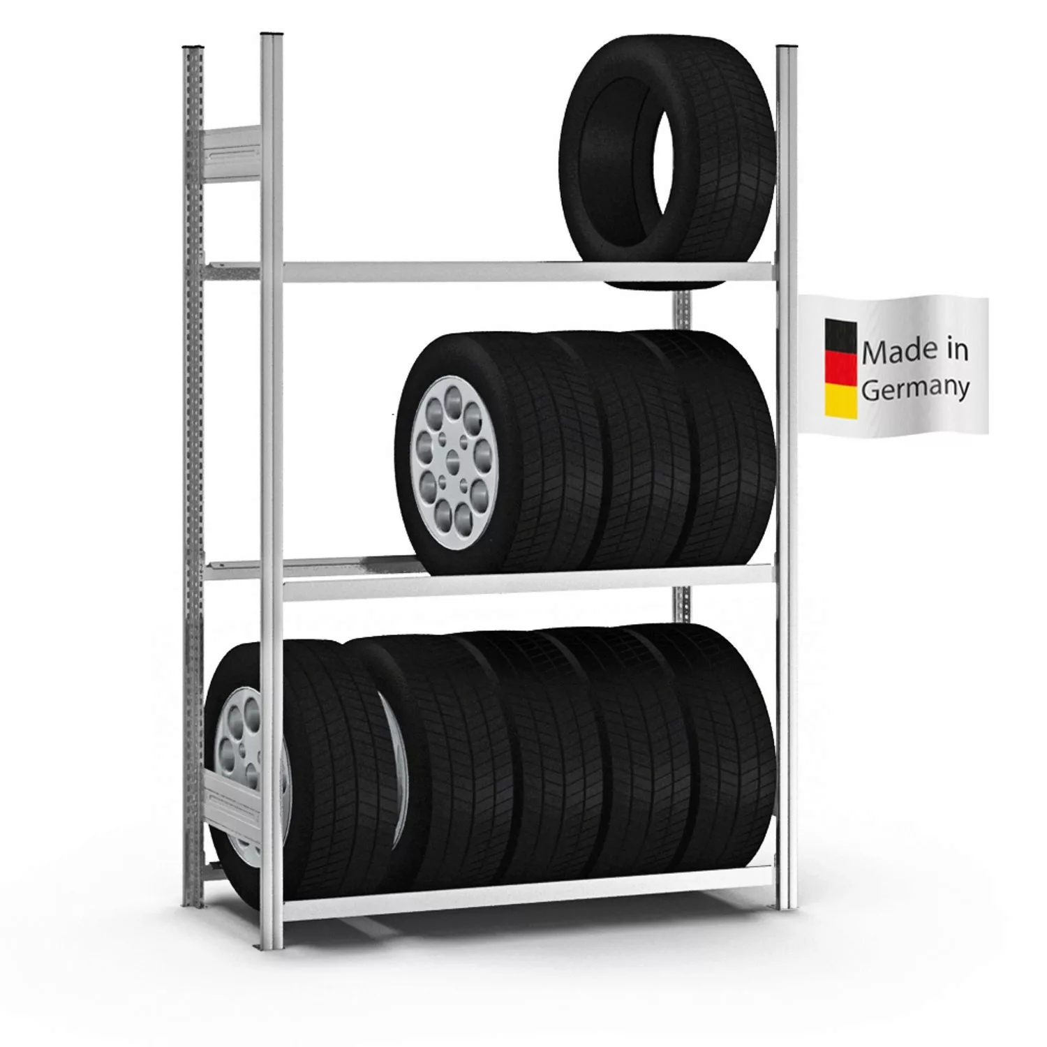 PROREGAL Reifenregal Stecksystem T-Profil Grundregal HxBxT 200 x 130 x 40 c günstig online kaufen