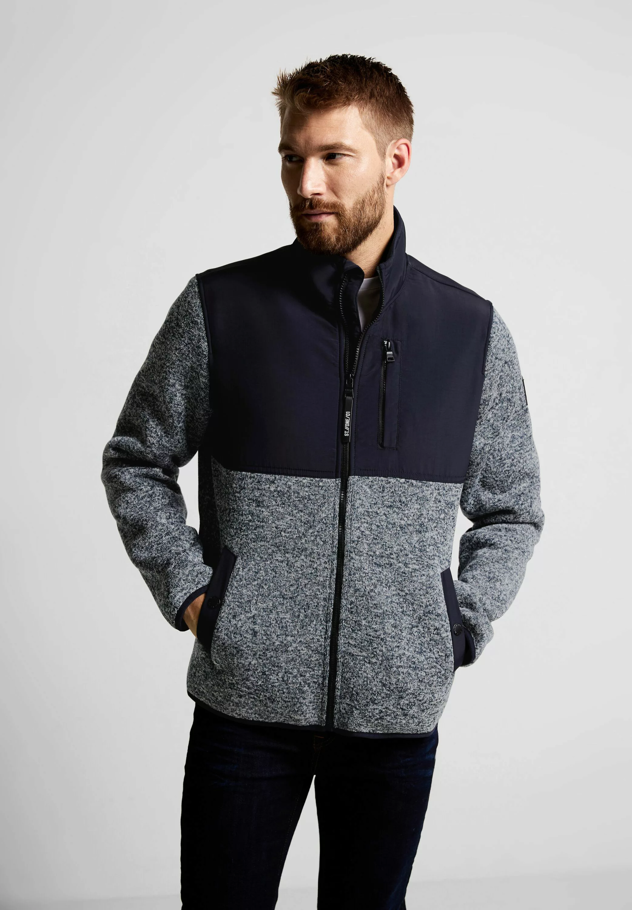 STREET ONE MEN Outdoorjacke, ohne Kapuze, mit moderner Steppung günstig online kaufen