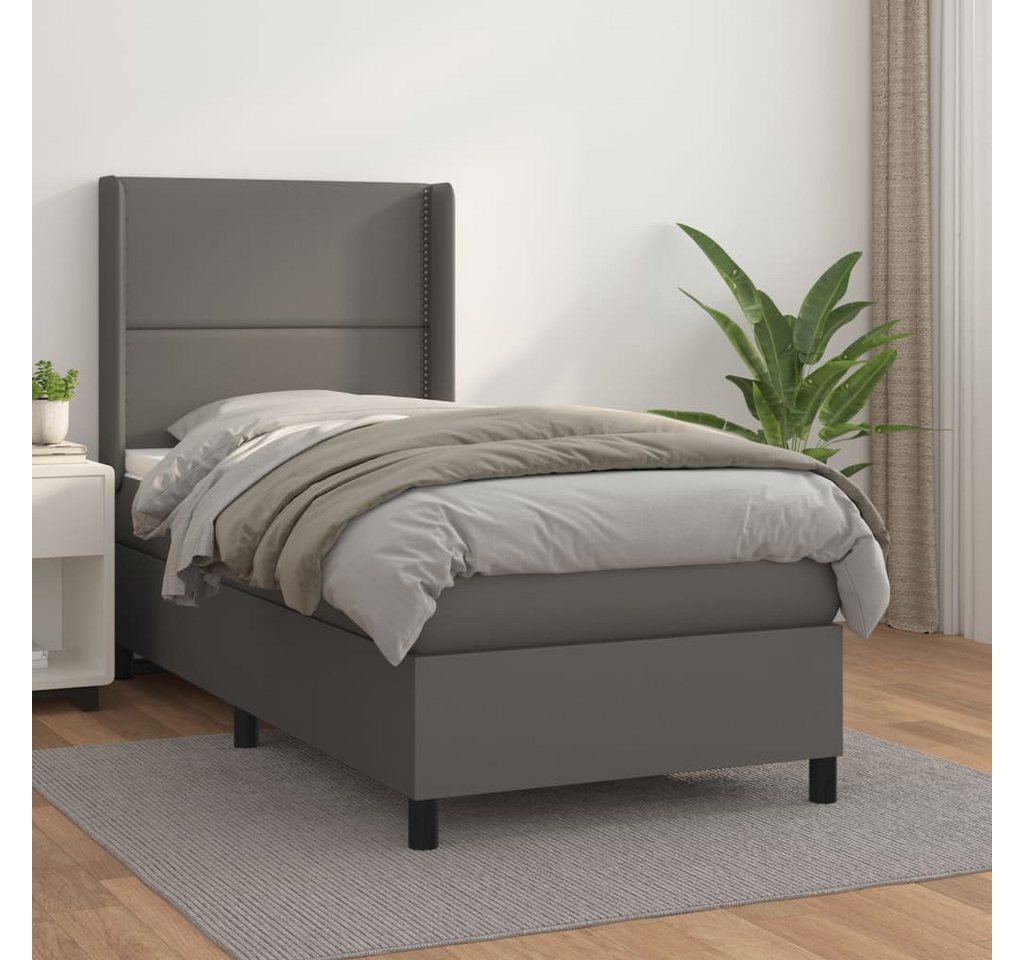 vidaXL Boxspringbett Bett Boxspringbett Kunstleder komplett mit Matratze & günstig online kaufen