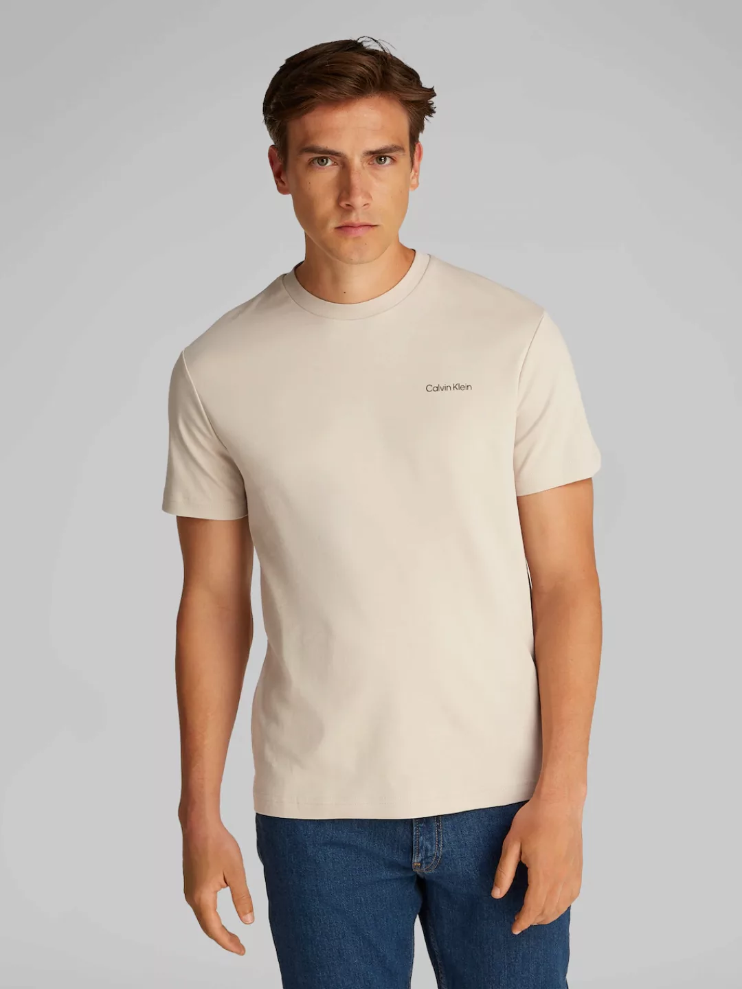 Calvin Klein T-Shirt "Micro Logo", aus dickem Winterjersey, mit Logoprint günstig online kaufen