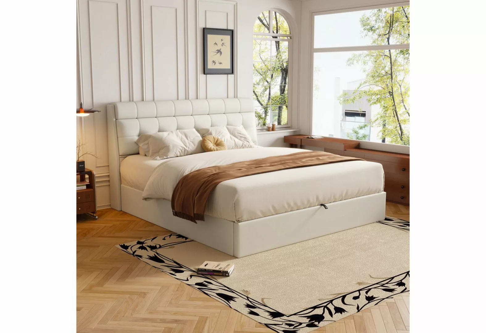 REDOM Polsterbett Hydraulisches Bett (140*200cm), mit Lattenrost, verdeckte günstig online kaufen
