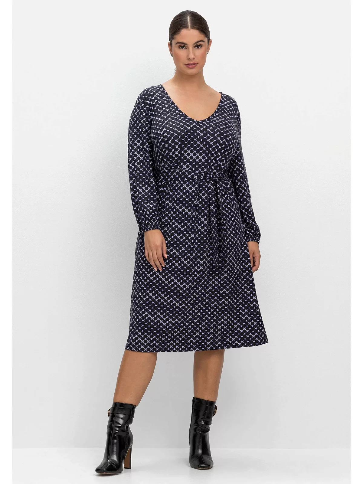Sheego Jerseykleid "Große Größen", mit Alloverprint günstig online kaufen