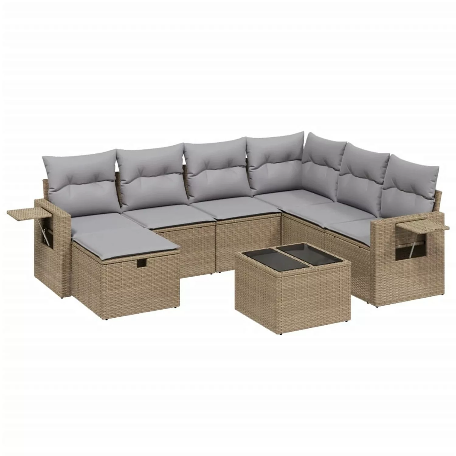 vidaXL 8-tlg Garten-Sofagarnitur mit Kissen Beige Poly Rattan Modell 152 günstig online kaufen