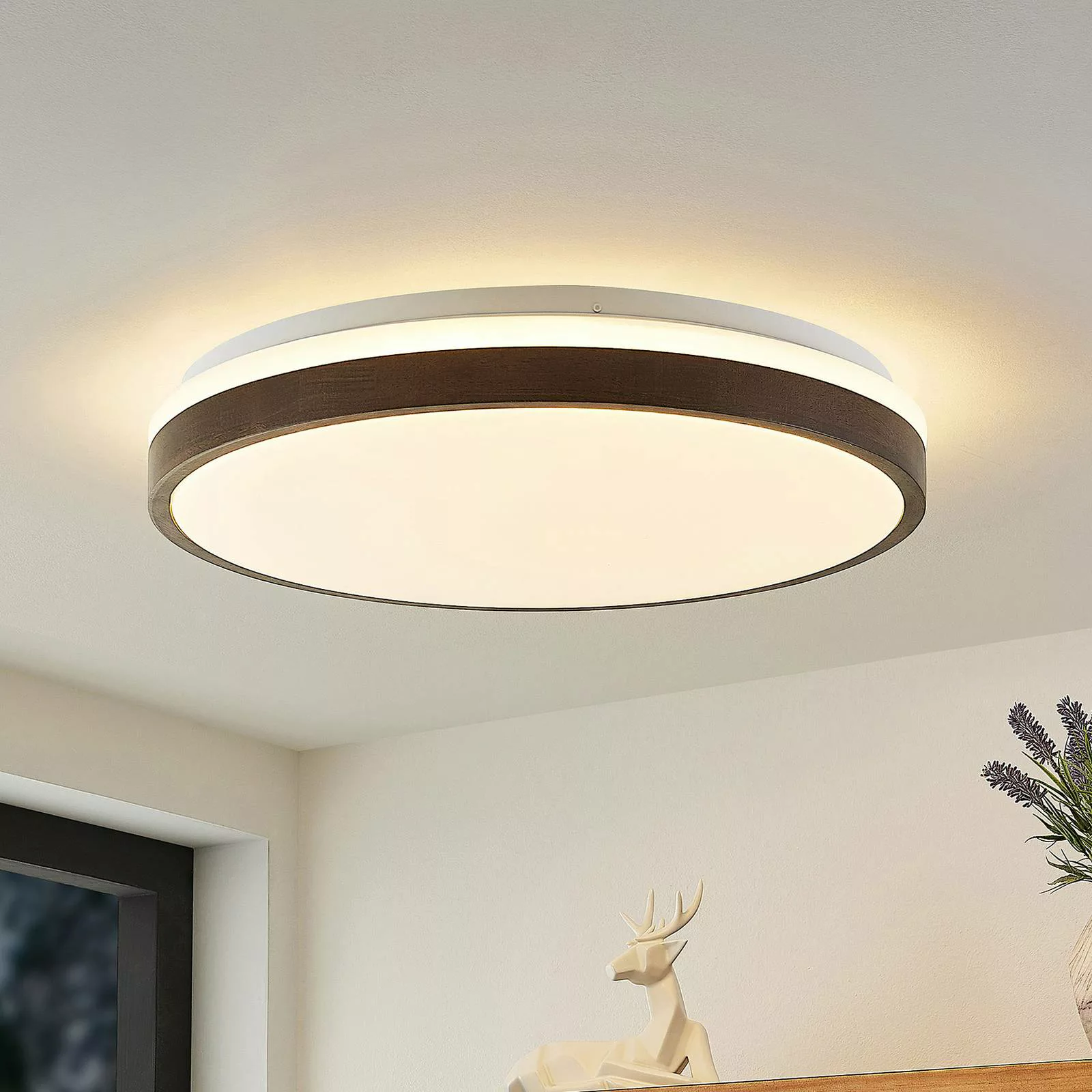 Lindby Hudsona LED-Deckenleuchte, braun günstig online kaufen