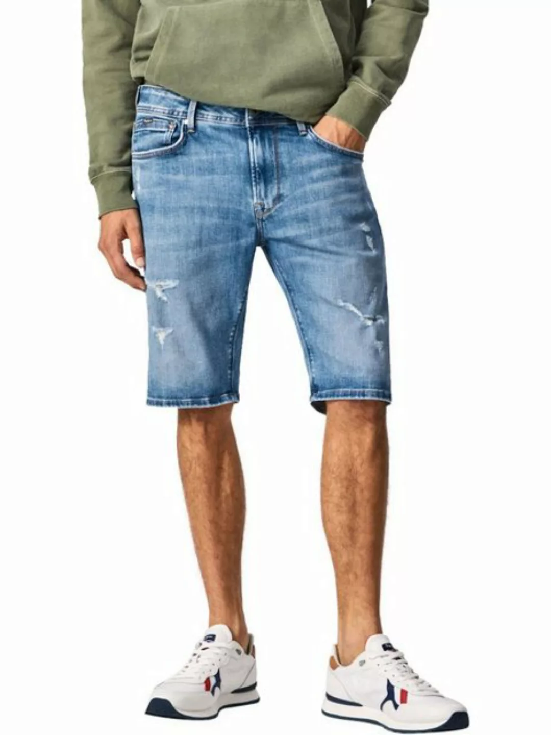 Pepe Jeans Herren Jeans Short STANLEY - Tapered Fit - Blau - Light Wiser De günstig online kaufen