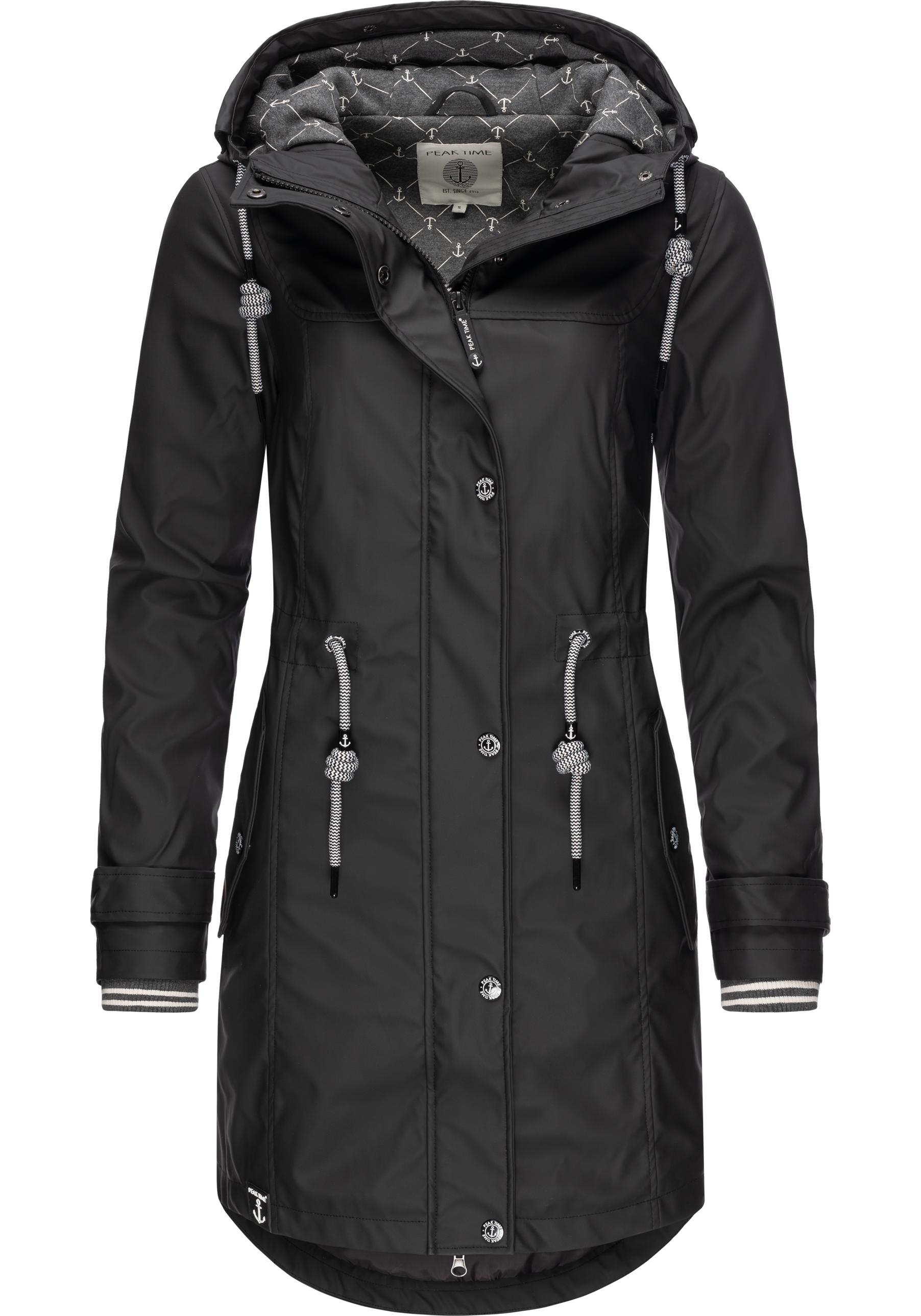 PEAK TIME Regenjacke "L60042", mit Kapuze, stylisch taillierter Regenmantel günstig online kaufen