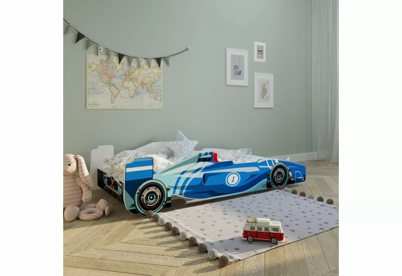 Kids Collective Autobett Kinderbett Jugendbett 80x160 mit Rausfallschutz Ki günstig online kaufen