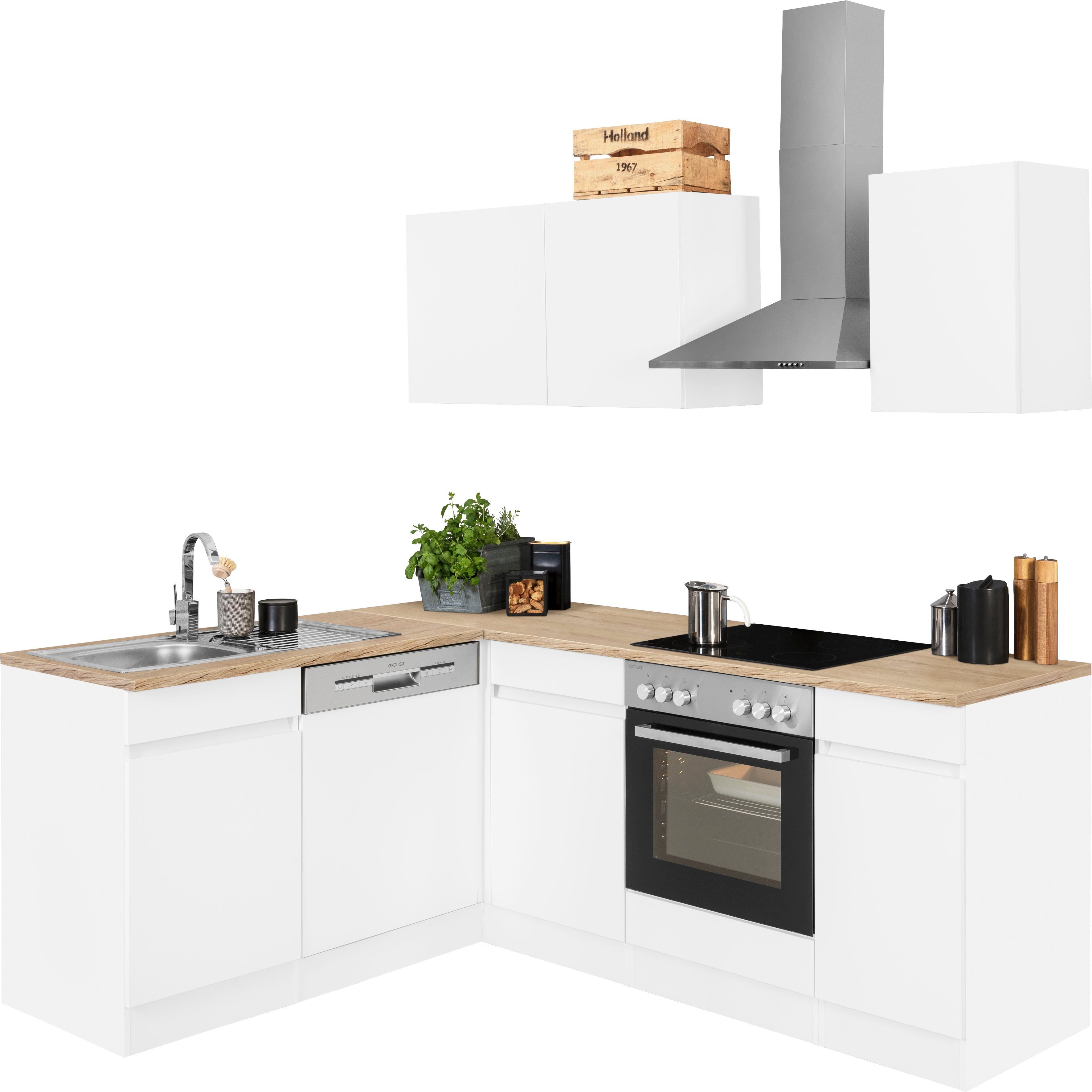 OPTIFIT Winkelküche "Roth", Stellmaße 210x175 cm,wahlweise mit E-Geräten, P günstig online kaufen