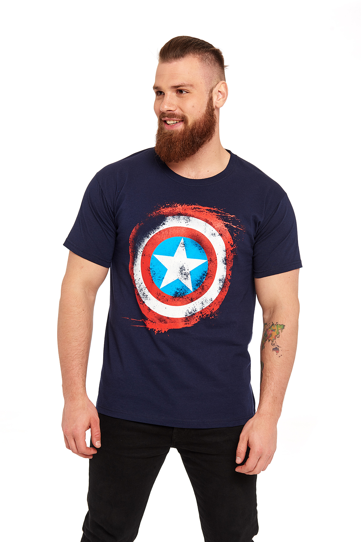 Marvel Captain America Sign T-Shirt navy günstig online kaufen