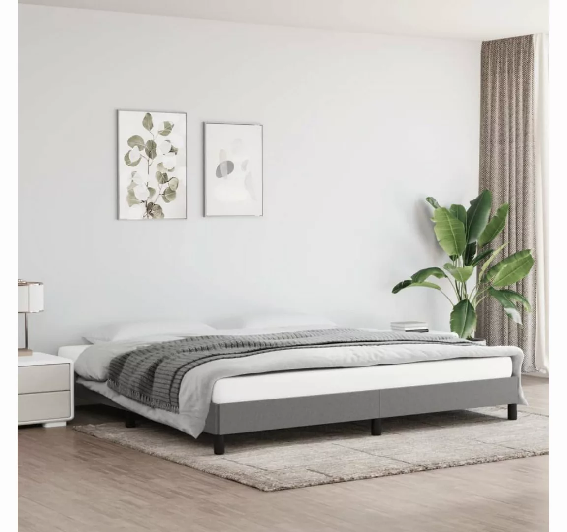 furnicato Bett Bettgestell Dunkelgrau 200x200 cm Stoff günstig online kaufen