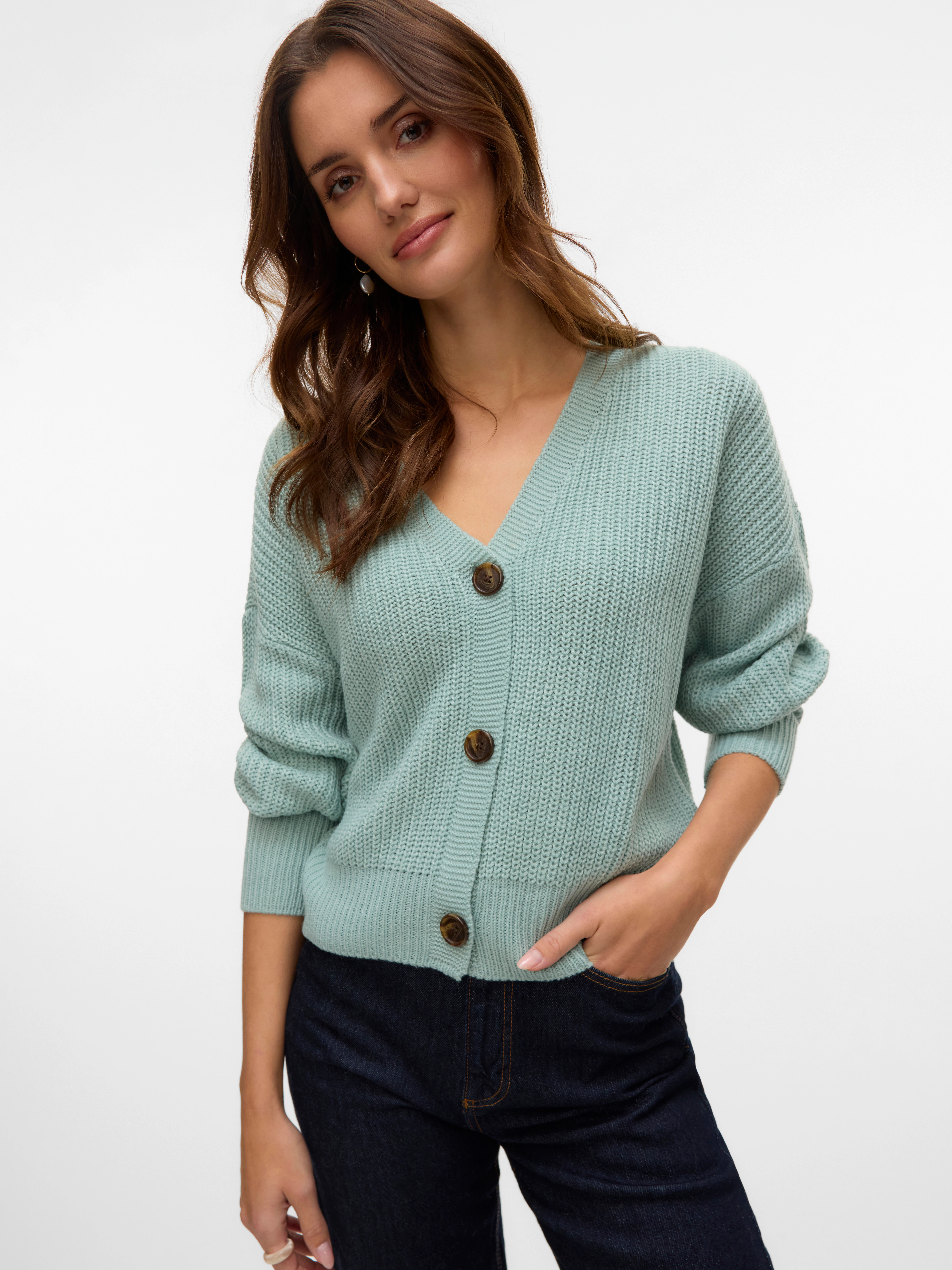 Vero Moda Strickjacke VMLEA LS V-NECK CUFF CARDIGAN günstig online kaufen