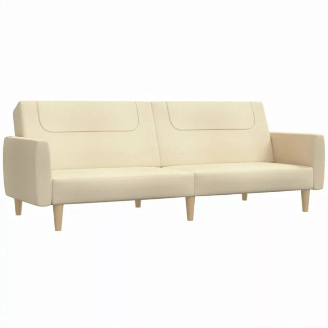 vidaXL Schlafsofa, Sofa 2-Sitzer Creme Stoff günstig online kaufen