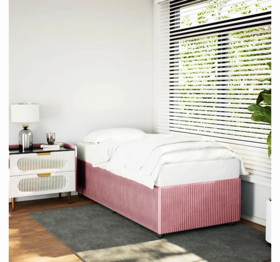 vidaXL Bett, Bettgestell Rosa 80x200 cm Samt günstig online kaufen