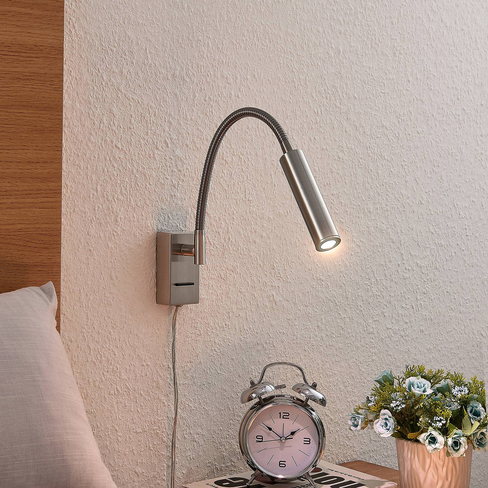 Lucande Anaella LED-Wandleuchte, nickel, 47 cm günstig online kaufen