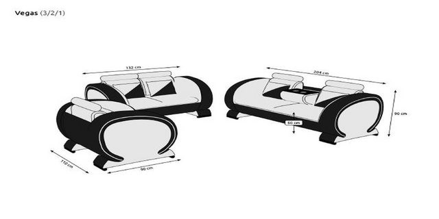 Xlmoebel Sofa Ledersofa Set mit USB Anschluss und Polsterung, bestehend aus günstig online kaufen